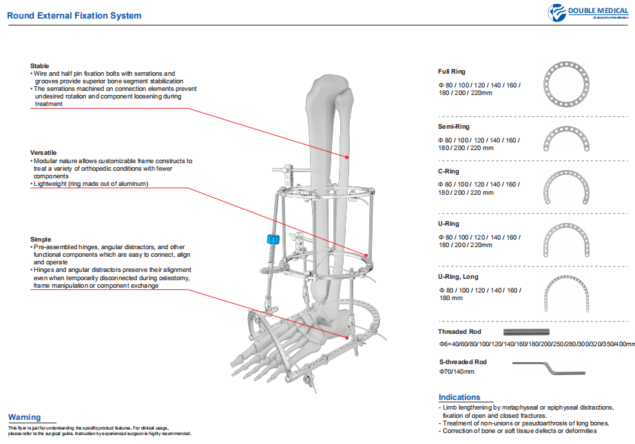 Orthopedic Fracture Ring Frame External Fixation System Ring Fixator - China Tibia Trauma Fixator, Illizarov External Fixation