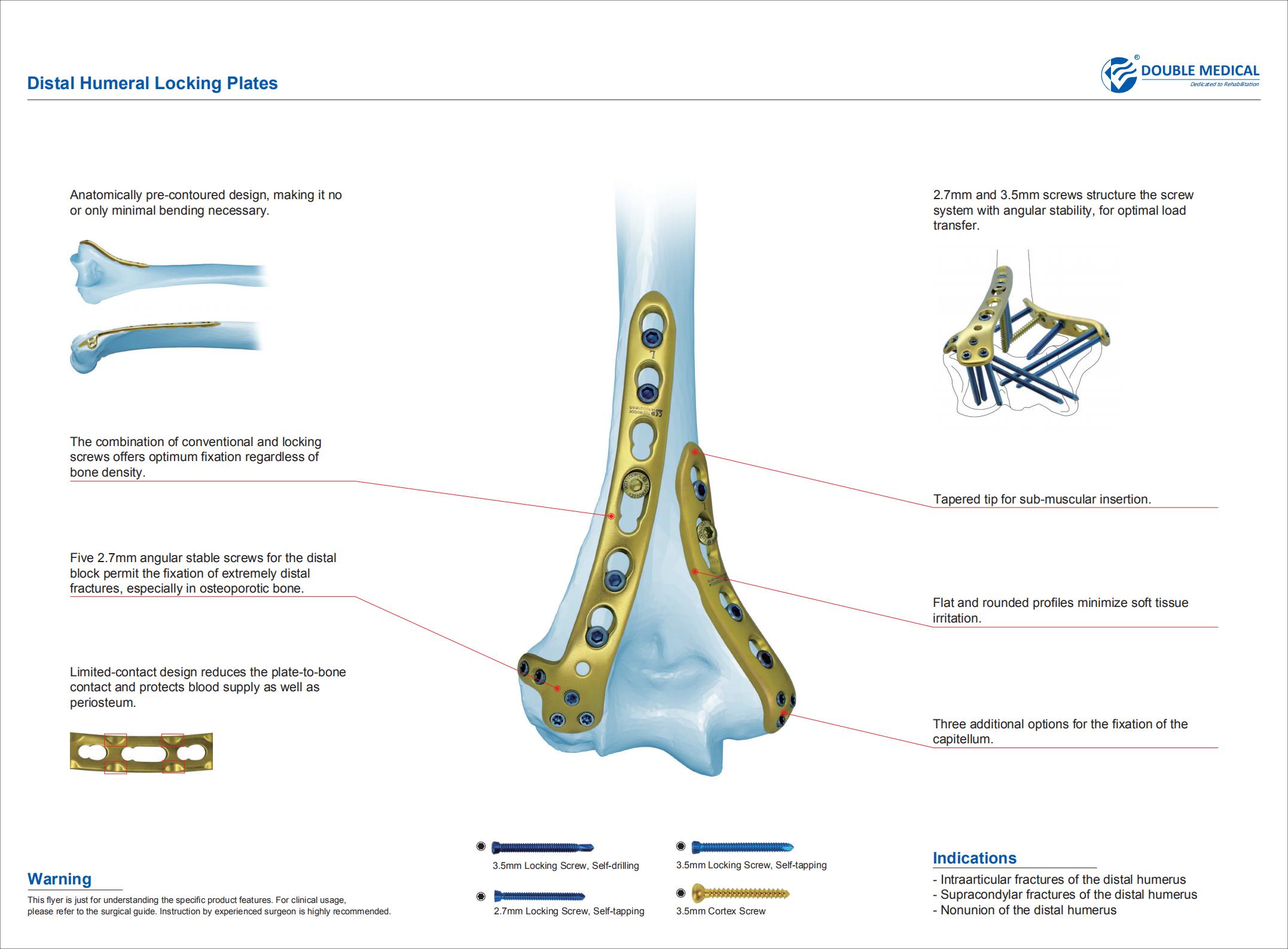 PLAQUE 1 DE VERROUILLAGE HUMERUS Y-DISTAL 3,5 MM