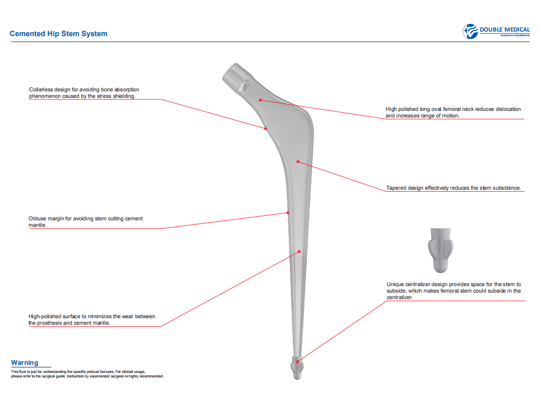 Cemented Hip Stem,Medical Device Manufacturers Double Medical