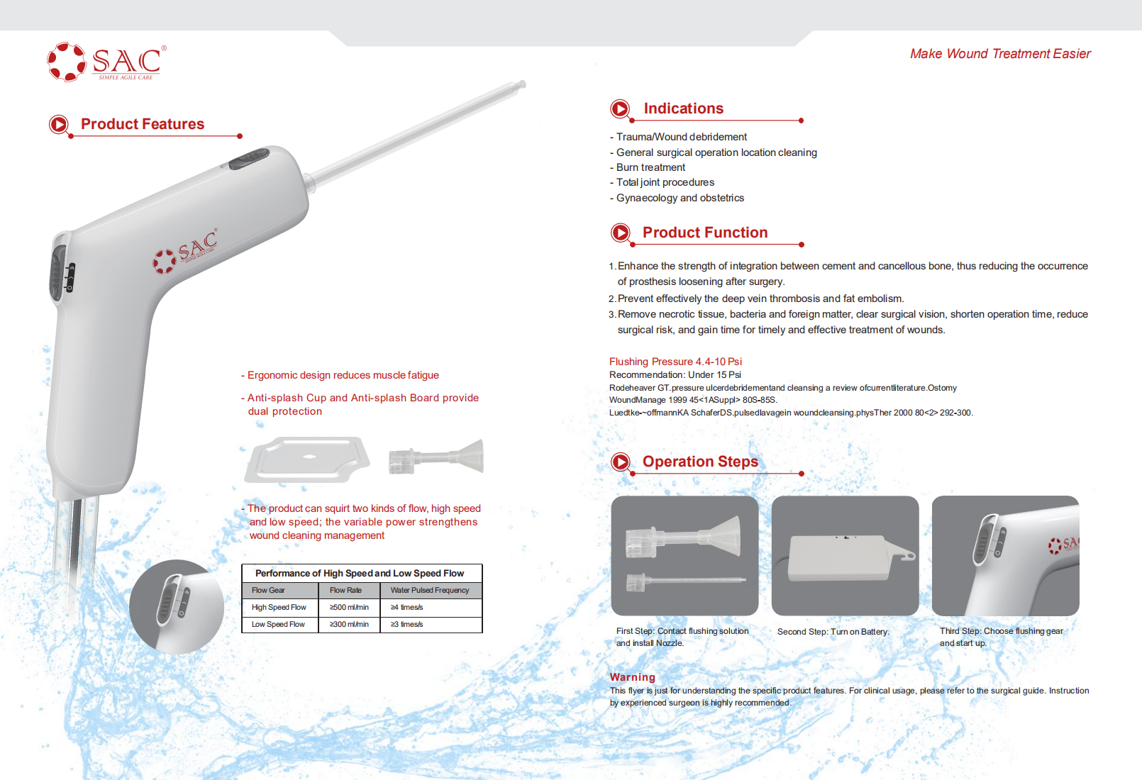 Disposable Pulsed Flushing System / Disposable pulse lavage