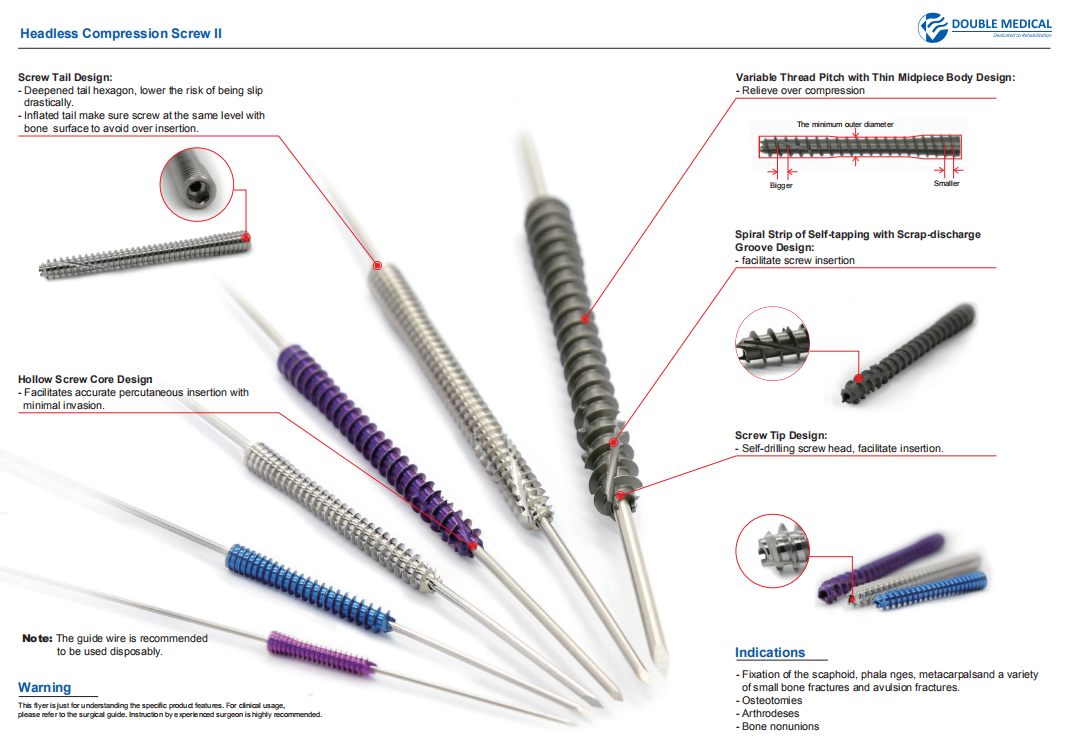 Headless Compression Screw Cannulated Screw