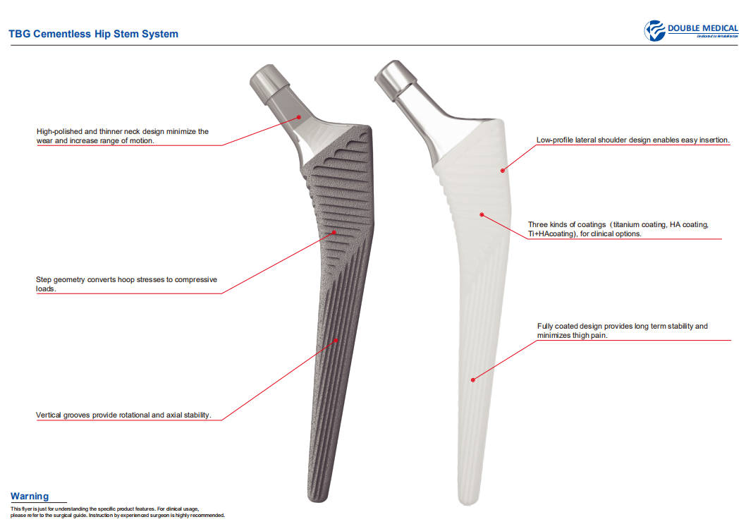 TBG Total Bone Growth Cementless Stem