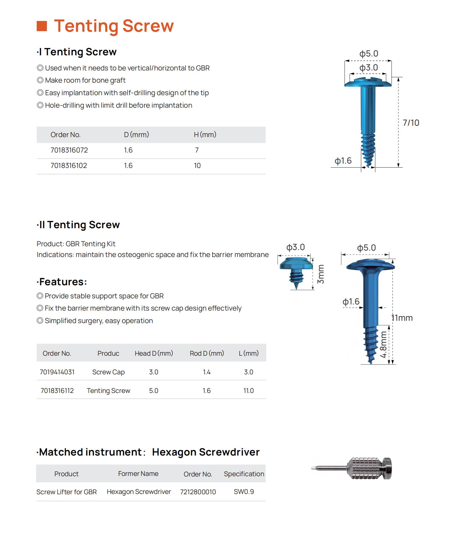 GBR Tenting Screw